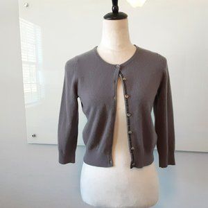 Boden Cashmere Cropped Grey Cardigan - UK 8 US Size 4